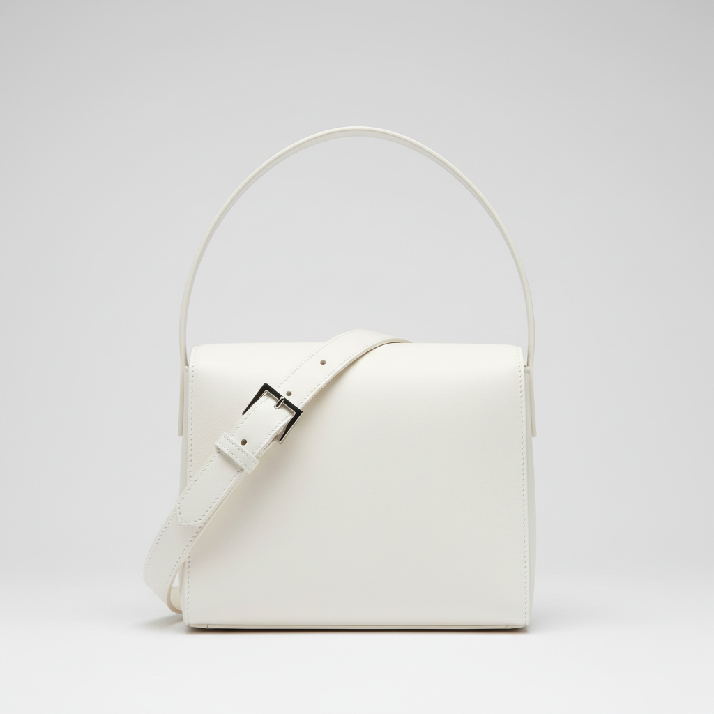 Sophisticated Knot shoulder bag in Frost White - hero view