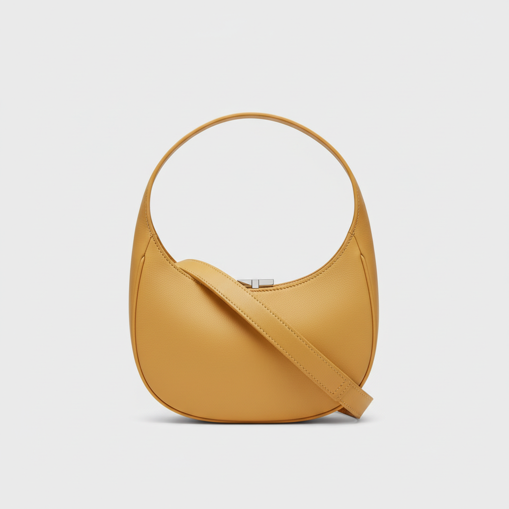 Graceful Gather crescent shoulder bag in Butter Yellow – hero view