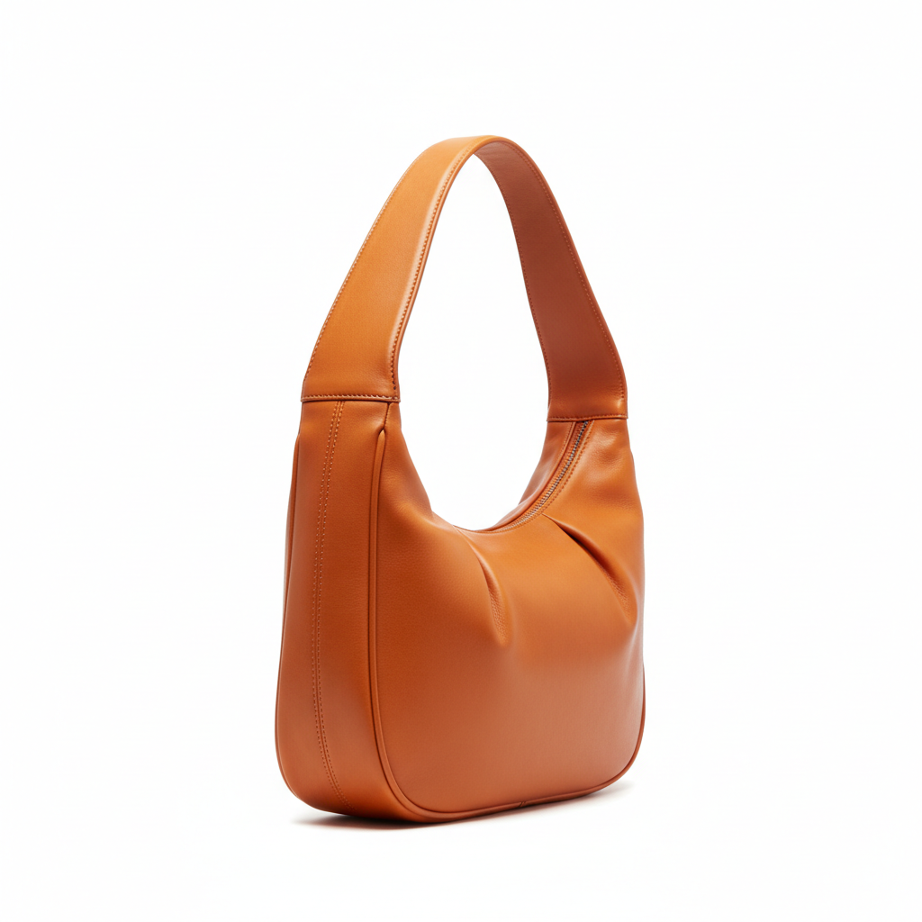 Crescent Hobo Bag – Sunset Orange – Side View
