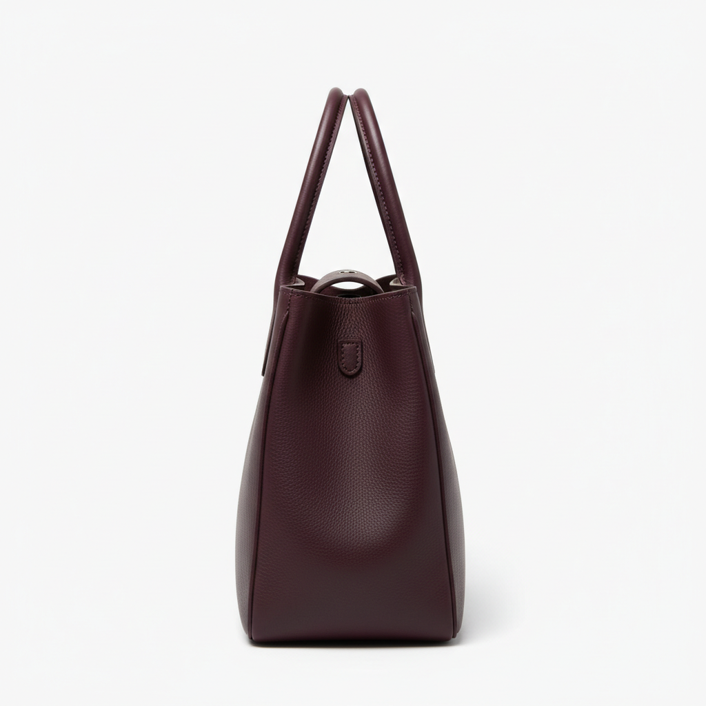 Urban Stylish Tote – Deep Plum – Side View