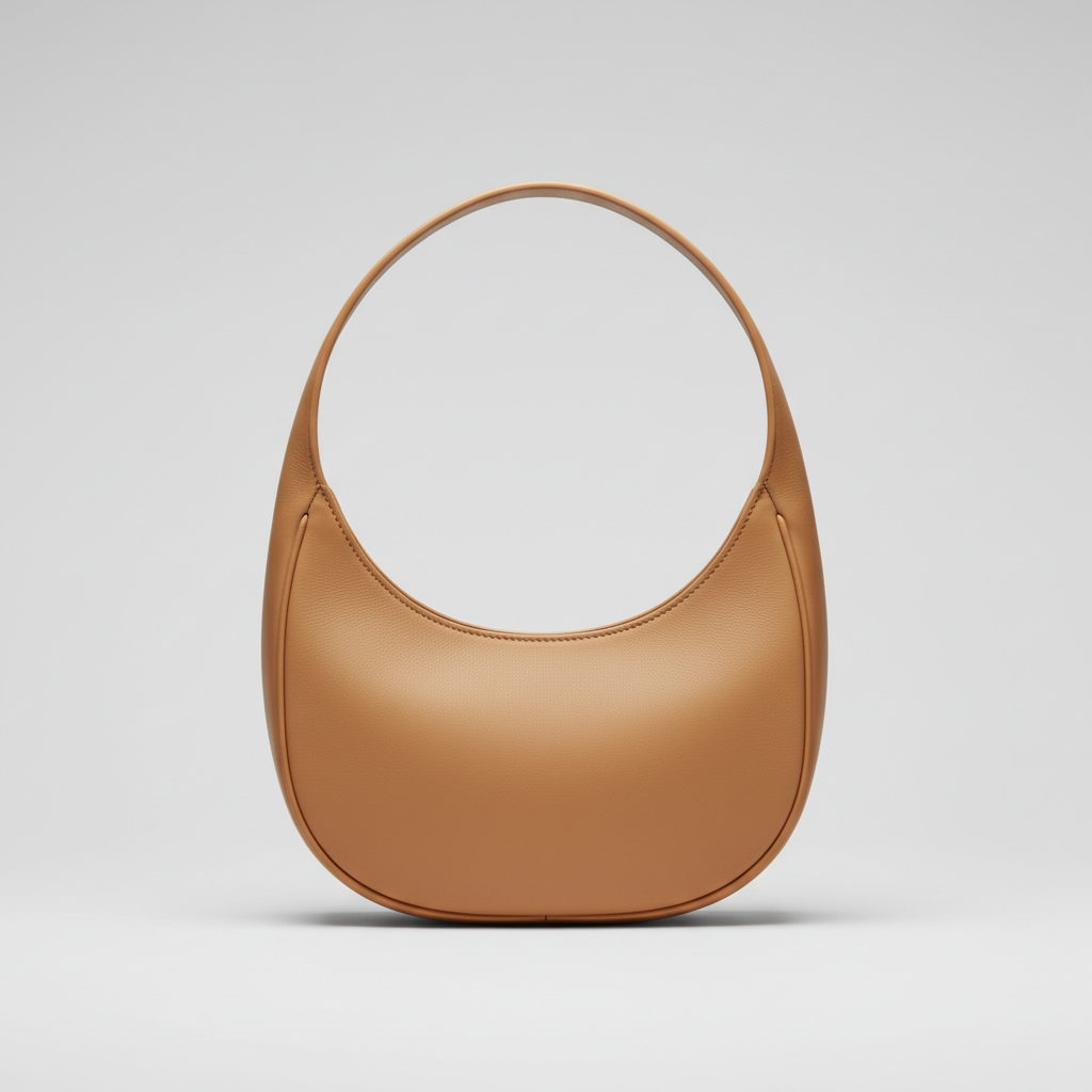 Serene Curve curved shoulder bag in Sand Beige - front view