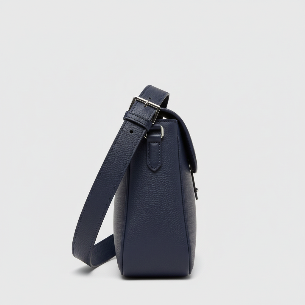 Luxe Harmony luxury shoulder bag in Midnight Indigo – side view