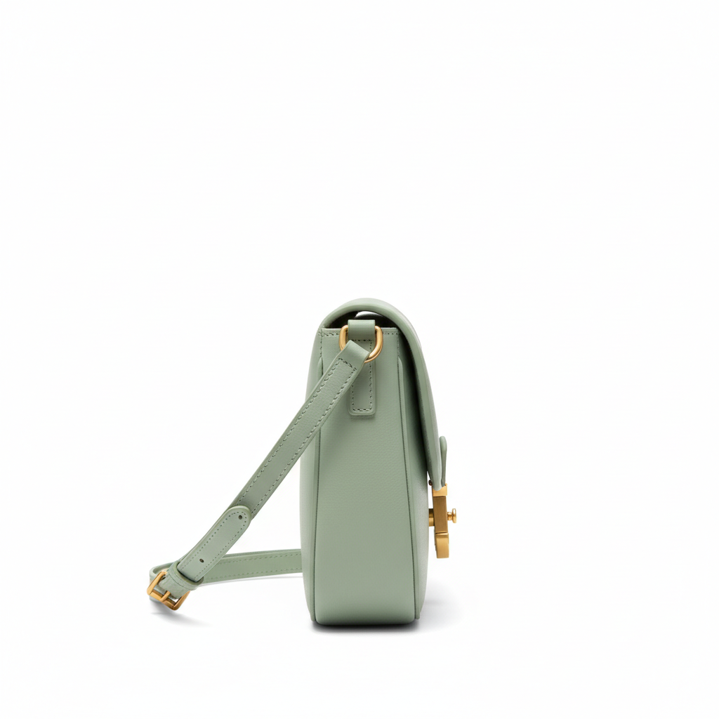 Everyday Saddle Bag – Pistachio Green – Side View