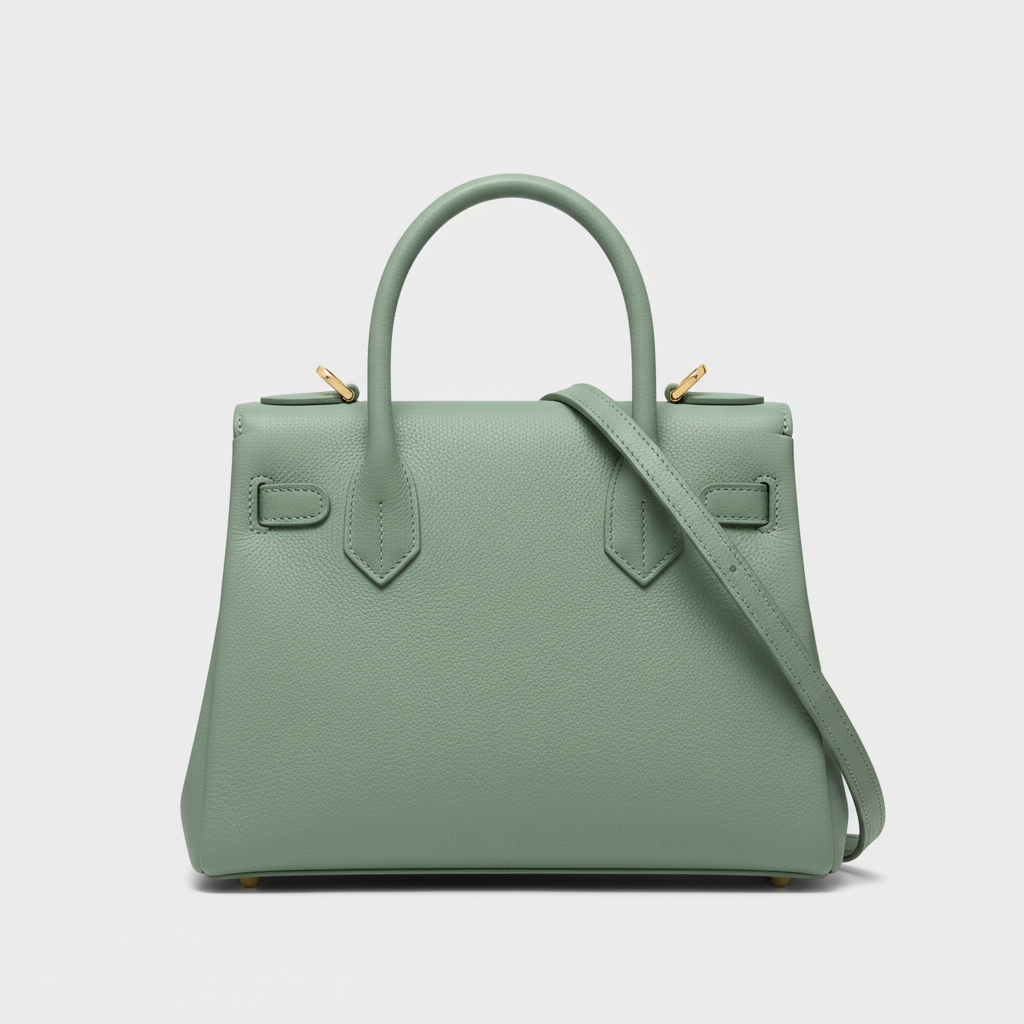 Timeless Charm luxury handbag in Pistachio Green - front view