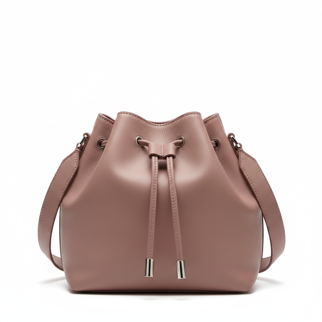 Soft Bucket Bag – Rose Mauve – Front View