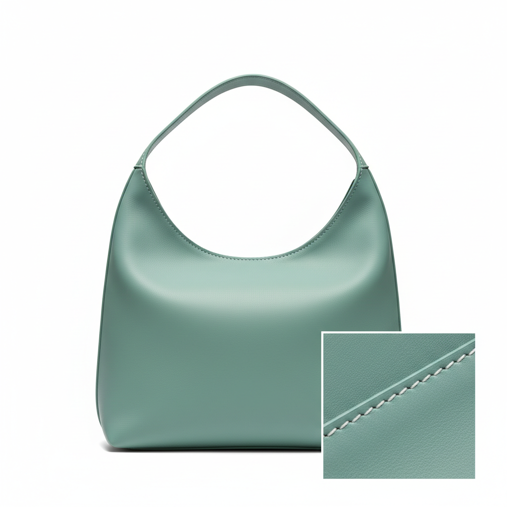 Smooth Flow Hobo Bag – Ocean Mint – Leather Detail
