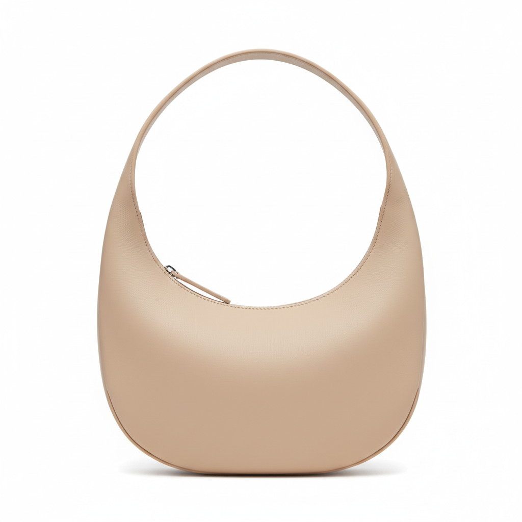 Minimalist Gather Bag – Pearl Beige – Front View